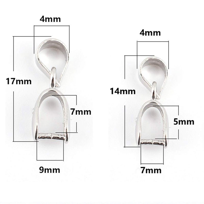 Lind Kitchen 2pcs 925 Sterling Silver Pendant Bail Connector Pinch Clasp for Necklace DIY Jewelry Craft Making Handmade Beading Fittings Accessories 1.4cm - Image 5